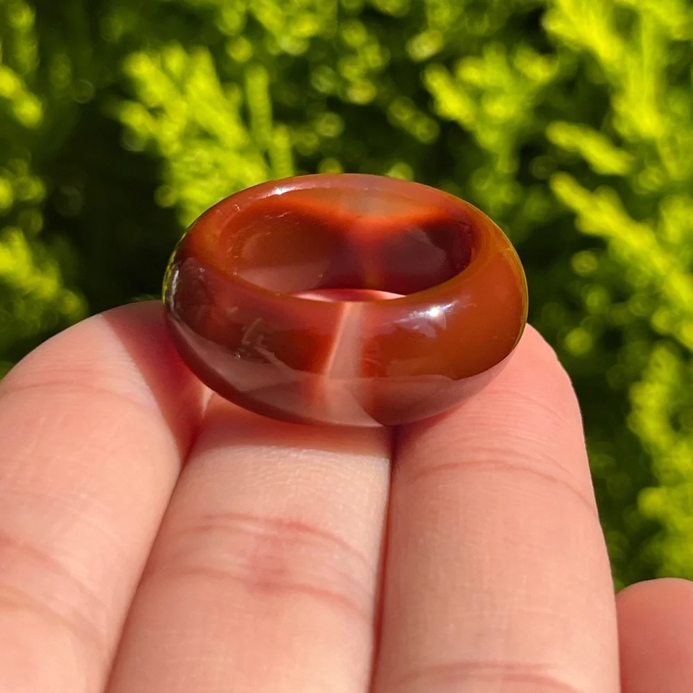 Size 7.5 unique banded agate ring‎